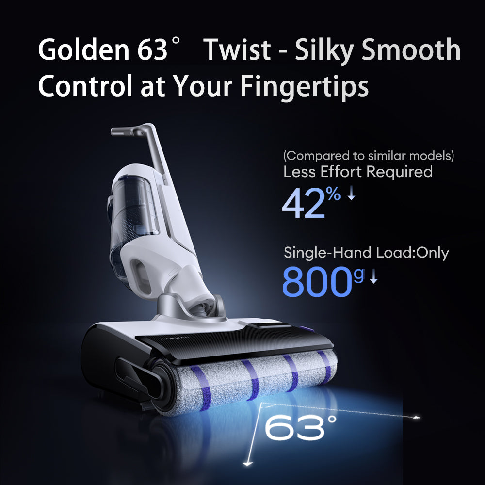 Narwal S20 Wet and Dry Vacuum cleaner | Lightweight · Effortless | Flat & 63°Flexible Turning | 0 Hair Tangling | 18N Mopping Pressure | Self-Cleaning &Smart lron Drying