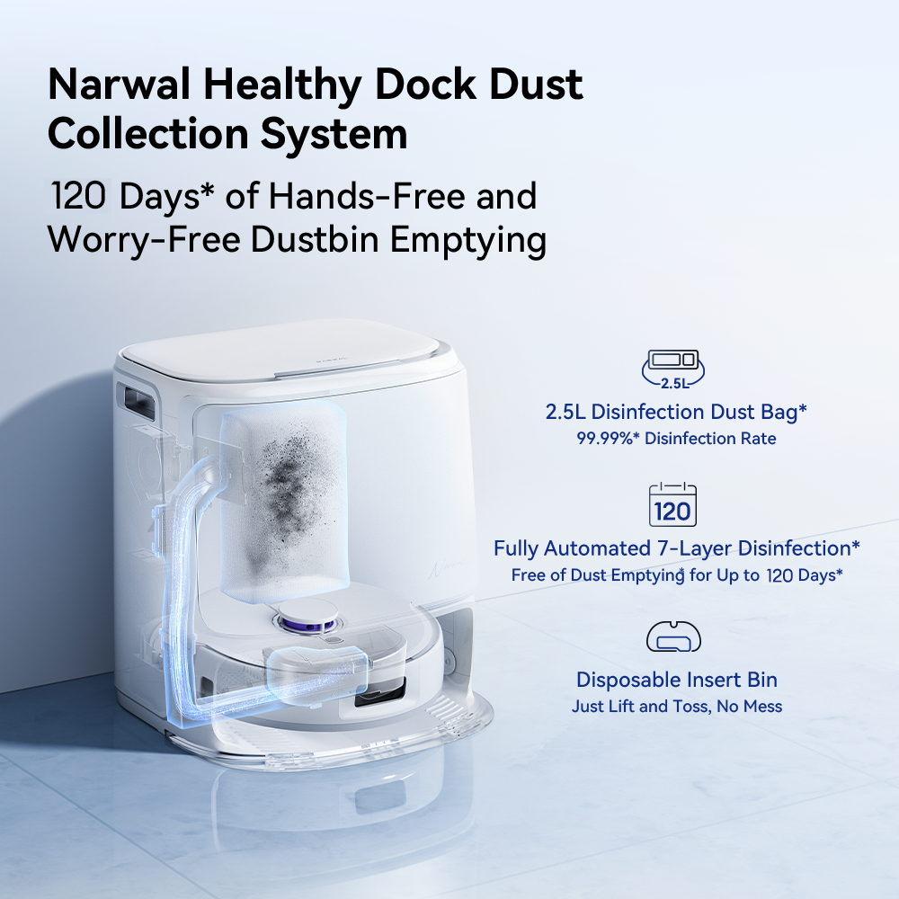【New】【Order now just $1399!】Narwal Freo Z10 Floor robot vacuum cleaner mop | Dual Tangle-free System | 15000PA | MopExtend and EdgeSwing
