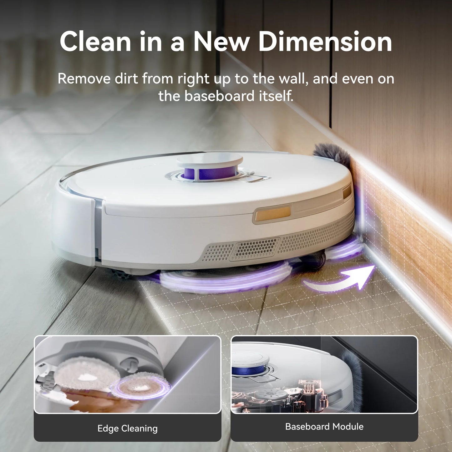Narwal Freo Z Ultra vacuum cleaner with edge cleaning technology.