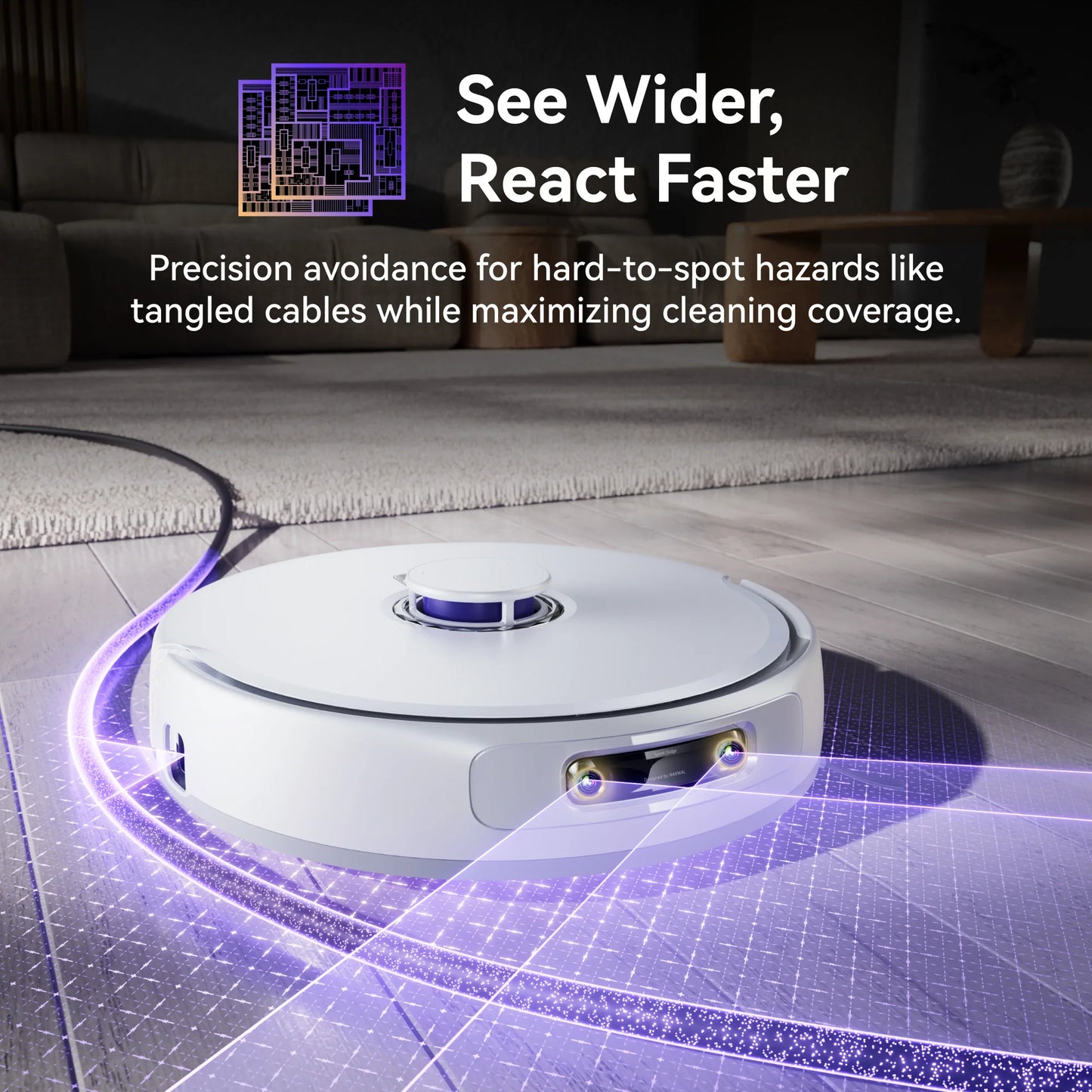Narwal Freo Robotic Vacuum see wider and reach faster