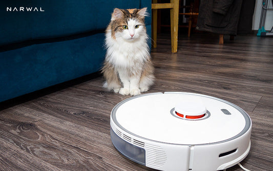 Cat and Narwal vacuum cleaner for a pet-friendly home