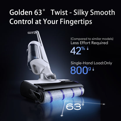 Narwal S20 Wet and Dry Vacuum cleaner | Lightweight · Effortless | Flat & 63°Flexible Turning | 0 Hair Tangling | 18N Mopping Pressure | Self-Cleaning &Smart lron Drying
