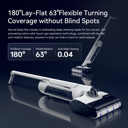 【Grand launch】Narwal S20 Wet and Dry Vacuum cleaner | Lightweight · Effortless | Flat & 63°Flexible Turning | 0 Hair Tangling | 18N Mopping Pressure | Self-Cleaning &Smart lron Drying