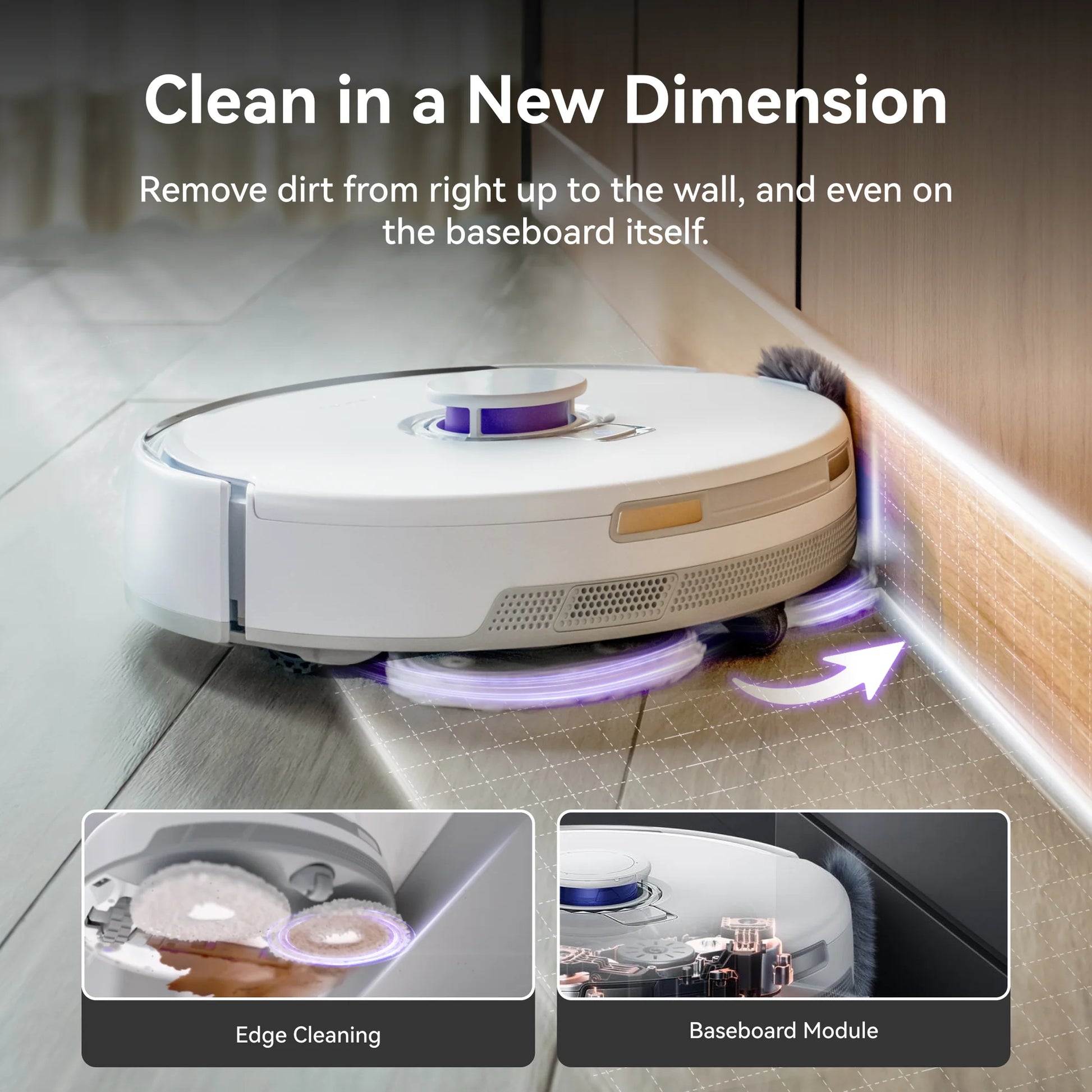 Narwal Freo Z Ultra vacuum cleaner with edge cleaning technology.