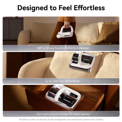 Narwal U50 Handheld Dust Mite Vacuum | 58°C Iron-Heating | 65,000 RPM Tapping | 99.99% Mite Removal | Bed Vacuum Cleaner