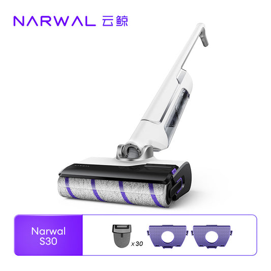Narwal S30 cordless Wet and Dry Vacuum Cleaner handheld electric mop Effortless Maneuver | Tangle-Free | Auto Solution Dispensing | 20000Pa strong suction | 180° Flat | 55min Run Time | Self Cleaning&dry