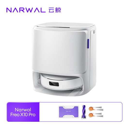 【Pre-order: Ships in 30 days】Narwal Freo X10Pro Robot Vacuum Cleaner 11000Pa Suction Power | Dual Tangle-Free System | EdgeReach Mop Extension | Auto Mop Cleaning&Drying
