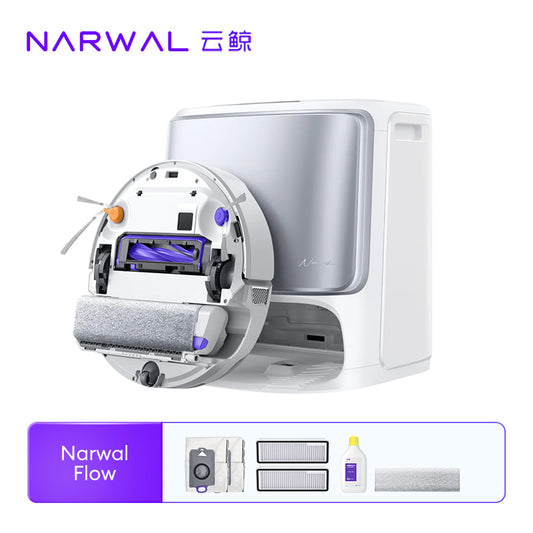 【NEW】Narwal Flow Robot Vacuum Cleaner | FlowWash Mopping System |  Real-time self-cleaning | 22000Pa Suction Power | Dual Tangle-Free System | EdgeReach Mop Extension | Auto Mop Cleaning&Drying