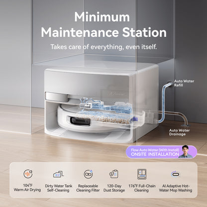 【Pre-order: Ships in 30 days】Narwal Flow Robot Vacuum Cleaner | FlowWash Mopping System |  Real-time self-cleaning | 22000Pa Suction Power | Dual Tangle-Free System | EdgeReach Mop Extension | Auto Mop Cleaning&Drying